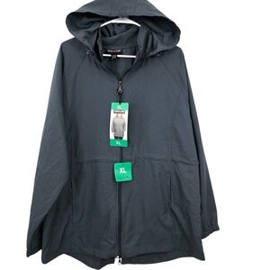 NWT Kirkland Signature Anorak Jacket Gray Spring Coat XL Water Repellent *Flaw